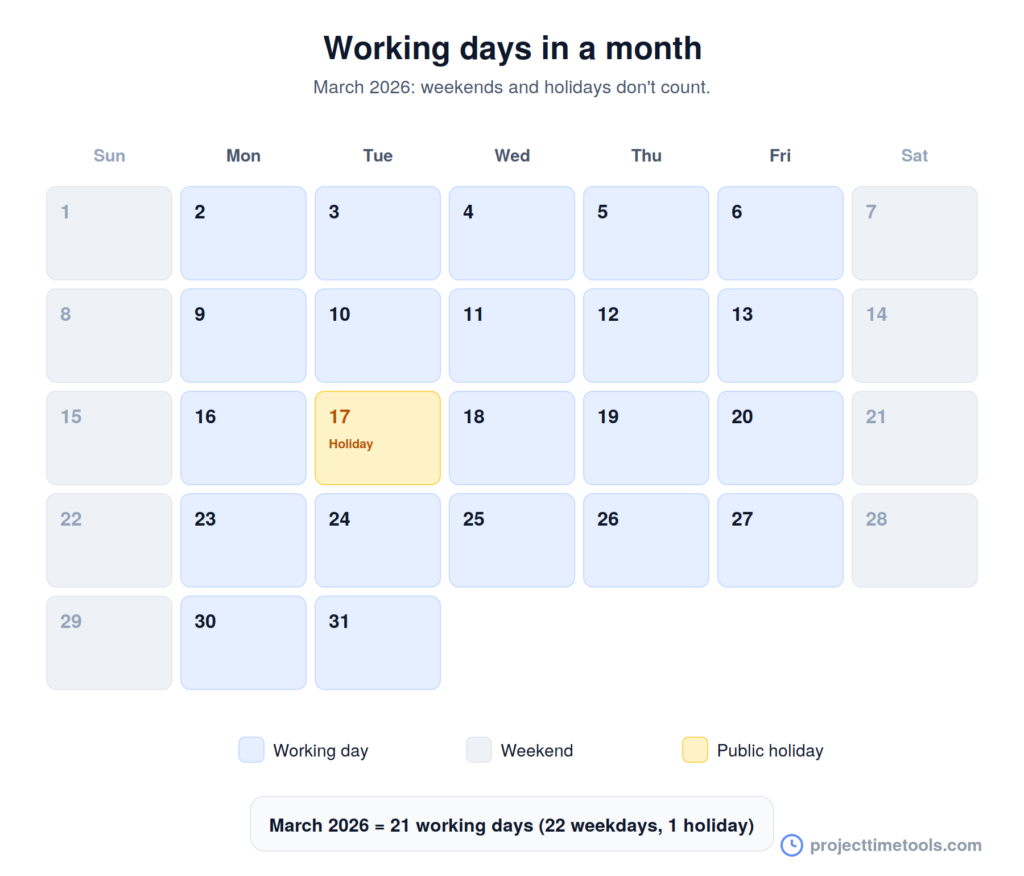 working-days-calendar